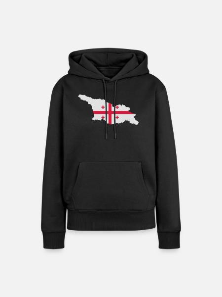 Georgien - Frauen Premium Bio Hoodie - Schwarz