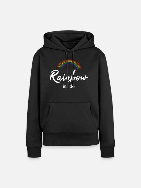 Rainbow inside - Frauen Premium Bio Hoodie - Schwarz