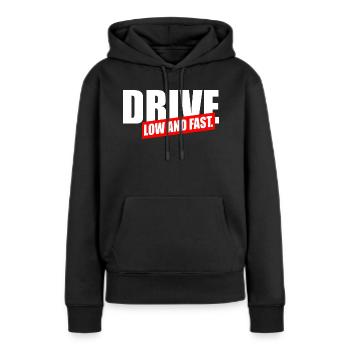 Conduisez bas et vite - Sweat à capuche Premium bio Femme - noir - Devant - Julia (174cm)