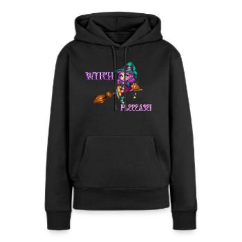 Witch, Please! Meme- Spruch für Halloween - Frauen Premium Bio Hoodie - Schwarz - Vorne - Julia (174cm)