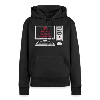 Ne pas réparer votre ordinateur - Sweat à capuche Premium bio Femme - noir - Devant - Julia (174cm)
