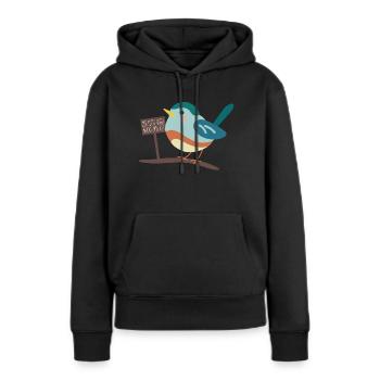 Dicker Vogel - Frauen Premium Bio Hoodie - Schwarz - Vorne - Julia (174cm)