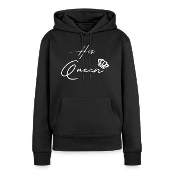 his queen her king paar white - Frauen Premium Bio Hoodie - Schwarz - Vorne - Julia (174cm)