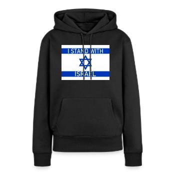 I STAND WITH - Frauen Premium Bio Hoodie - Schwarz - Vorne - Julia (174cm)