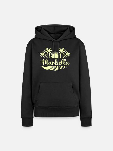 marbella - Frauen Premium Bio Hoodie - Schwarz