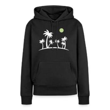 Palmiers - Sweat à capuche Premium bio Femme - noir - Devant - Julia (174cm)