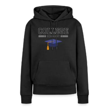 College - Frauen Premium Bio Hoodie - Schwarz - Vorne - Julia (174cm)