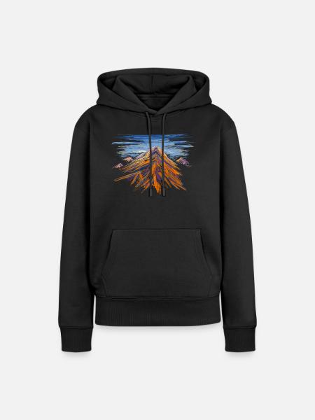 Berg - Frauen Premium Bio Hoodie - Schwarz