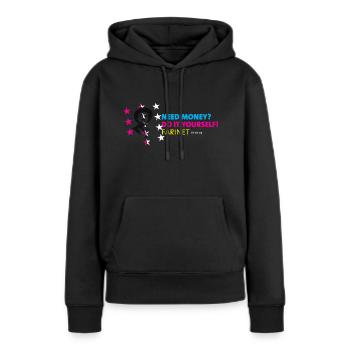 Farinet DIY Horizontal - Frauen Premium Bio Hoodie - Schwarz - Vorne - Julia (174cm)