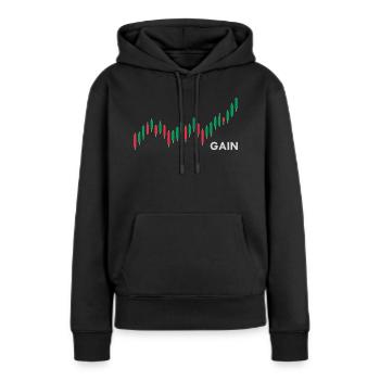 Forex Trader - Candlestick Chart - Chemise de trading - Sweat à capuche Premium bio Femme - noir - Devant - Julia (174cm)