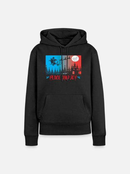 Peace and Joy - Frauen Premium Bio Hoodie - Schwarz