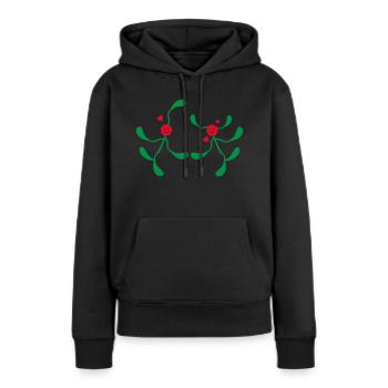 Paires de gui - Sweat à capuche Premium bio Femme - noir - Devant - Julia (174cm)