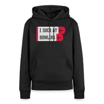 Je suis nul au bowling - Sweat à capuche Premium bio Femme - noir - Devant - Julia (174cm)