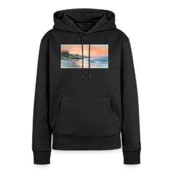 Beach Sunset - Frauen Premium Bio Hoodie - Schwarz - Vorne - Julia (174cm)