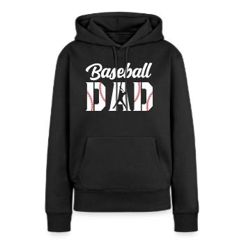Baseball Dad Apparel Dad Baseball - Sweat à capuche Premium bio Femme - noir - Devant - Julia (174cm)