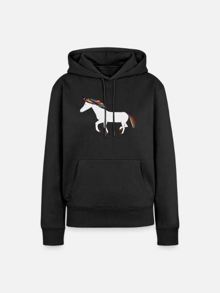 buntes Einhorn - Frauen Premium Bio Hoodie - Schwarz