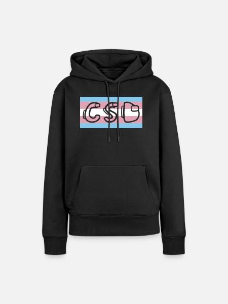trans pride flag csd - Frauen Premium Bio Hoodie - Schwarz