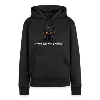 Chat noir maman s Little Darling - Sweat à capuche Premium bio Femme - noir - Devant - Julia (174cm)