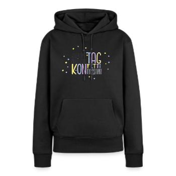 Lass jeden Tag ein bisschen Konfetti regnen - Frauen Premium Bio Hoodie - Schwarz - Vorne - Julia (174cm)