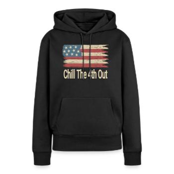 Chill The 4th Out - Sweat à capuche Premium bio Femme - noir - Devant - Julia (174cm)