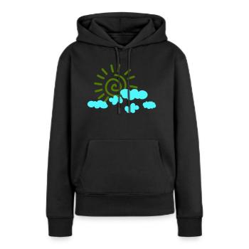sonne himmel - Frauen Premium Bio Hoodie - Schwarz - Vorne - Julia (174cm)