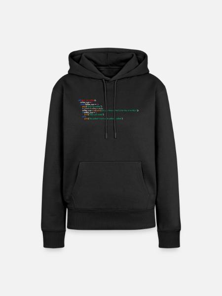 Kaffee, Programmierung, Lustig, Coffee - Frauen Premium Bio Hoodie - Schwarz