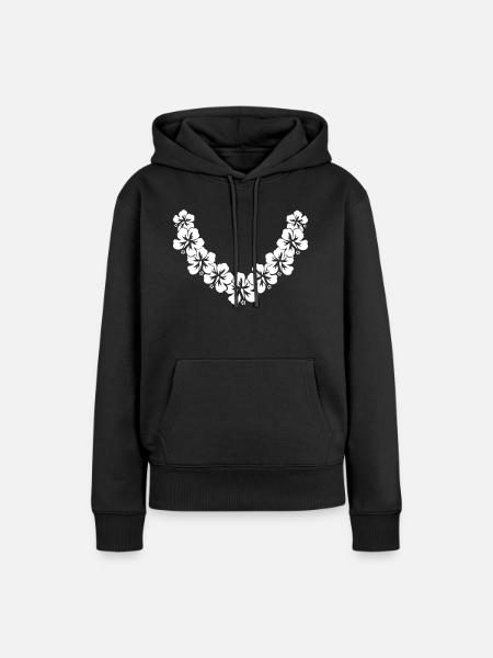 blumen kette - Frauen Premium Bio Hoodie - Schwarz