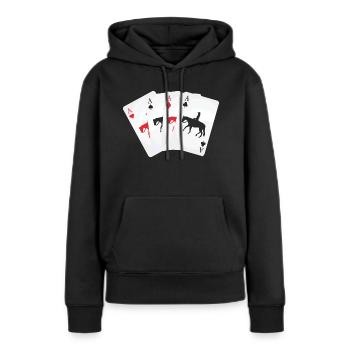 Kartenspiel Westernreiter - Frauen Premium Bio Hoodie - Schwarz - Vorne - Julia (174cm)