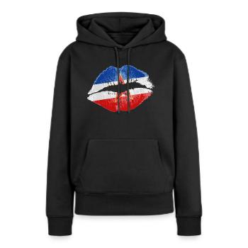 Kiss (Yougoslavie) - Sweat à capuche Premium bio Femme - noir - Devant - Julia (174cm)