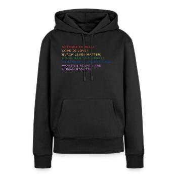 Science is real! - Women’s Premium Organic Hoodie - black - Front - Julia (174cm)