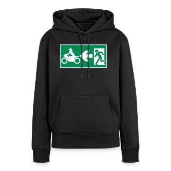 Sortie de secours Moto Motocross Crossbike - Sweat à capuche Premium bio Femme - noir - Devant - Julia (174cm)