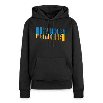 Aucune idée - Sweat à capuche Premium bio Femme - noir - Devant - Julia (174cm)