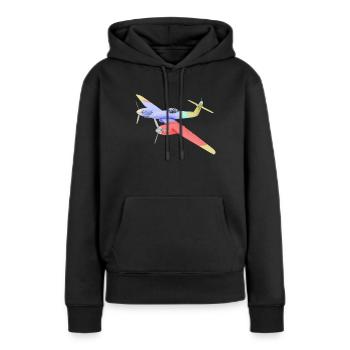 Britisches Jagdflugzeug WW2 - Frauen Premium Bio Hoodie - Schwarz - Vorne - Julia (174cm)