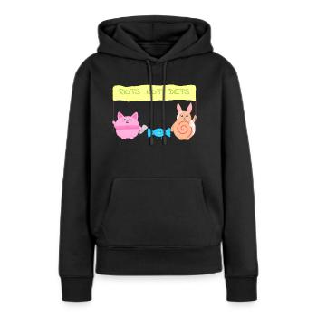 Des émeutes, pas des régimes - Sweat à capuche Premium bio Femme - noir - Devant - Julia (174cm)