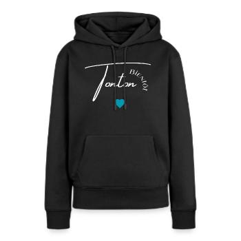 Bientôt tonton - Sweat à capuche Premium bio Femme - noir - Devant - Julia (174cm)