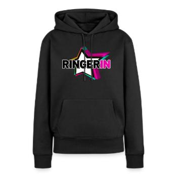 Ringerin - Frauen Premium Bio Hoodie - Schwarz - Vorne - Julia (174cm)