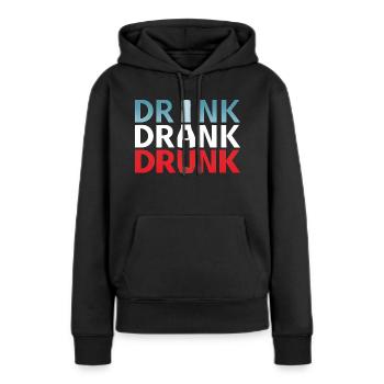 Trinken, trinken, trinken - Frauen Premium Bio Hoodie - Schwarz - Vorne - Julia (174cm)