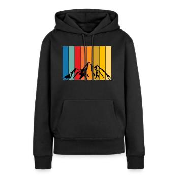 Ombre de montagne - Sweat à capuche Premium bio Femme - noir - Devant - Julia (174cm)