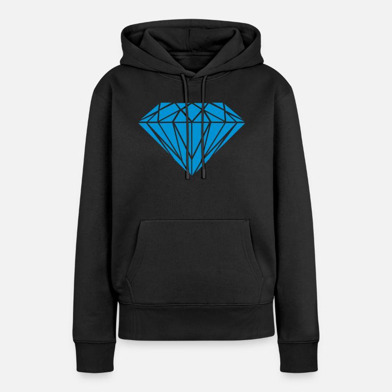 diamond - Sweat à capuche Premium bio Femme - noir