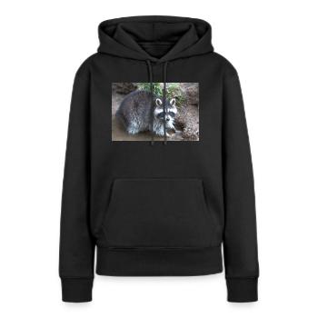 Raton laveur d’Amérique du Nord (racoons) - Sweat à capuche Premium bio Femme - noir - Devant - Julia (174cm)