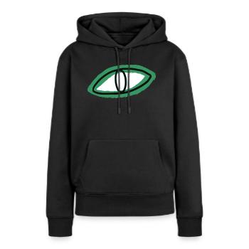 Oeil - Sweat à capuche Premium bio Femme - noir - Devant - Julia (174cm)