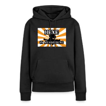 Kleine Hexe lernt in Ausbildung - Frauen Premium Bio Hoodie - Schwarz - Vorne - Julia (174cm)