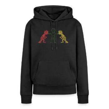 Résolution de conflit - Sweat à capuche Premium bio Femme - noir - Devant - Julia (174cm)