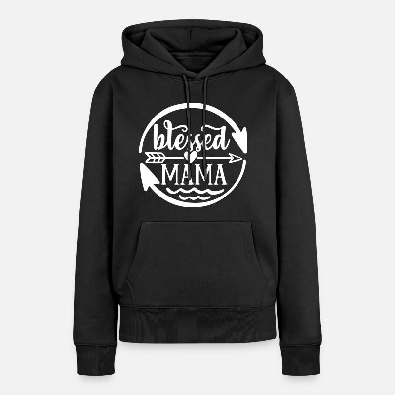 Bienheureuse Maman - Sweat à capuche Premium bio Femme - noir