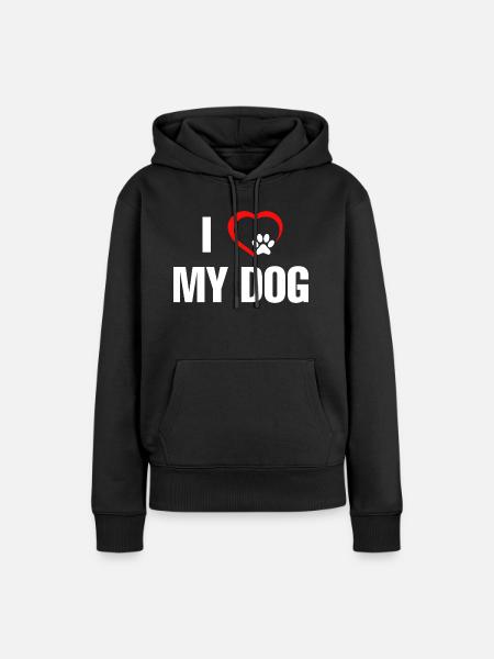Hund Dog - Frauen Premium Bio Hoodie - Schwarz
