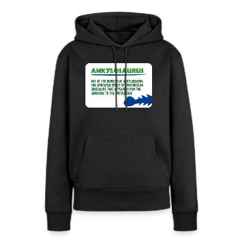 Dinosaurier: Ankylosaurus - interessante Tatsache - Frauen Premium Bio Hoodie - Schwarz - Vorne - Julia (174cm)