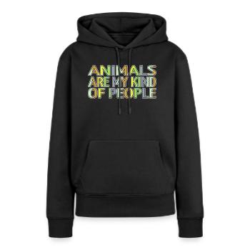 Défenseurs des droits des animaux Bien-être animal présent - Sweat à capuche Premium bio Femme - noir - Devant - Julia (174cm)