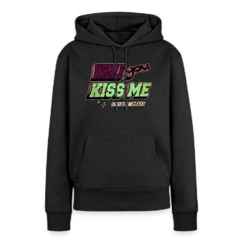 Bubaprints chambre dinosaure fan épaulard père Noël - Sweat à capuche Premium bio Femme - noir - Devant - Julia (174cm)