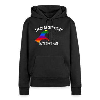 Je suis peut-être hétéro, mais je ne déteste pas soutenir les LGBT - Sweat à capuche Premium bio Femme - noir - Devant - Julia (174cm)