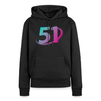 Nummer 51 mehrfarbig - Frauen Premium Bio Hoodie - Schwarz - Vorne - Julia (174cm)